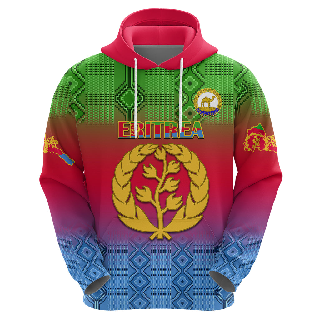 Eritrea Revolution Day Hoodie Eritrean Kente Pattern Gradient Style LT14