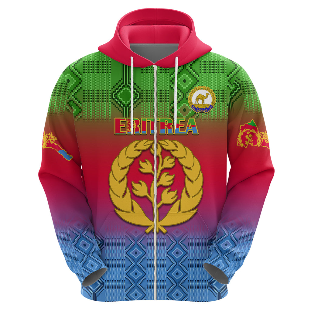 Personalised Eritrea Revolution Day Hoodie Eritrean Kente Pattern Gradient Style LT14