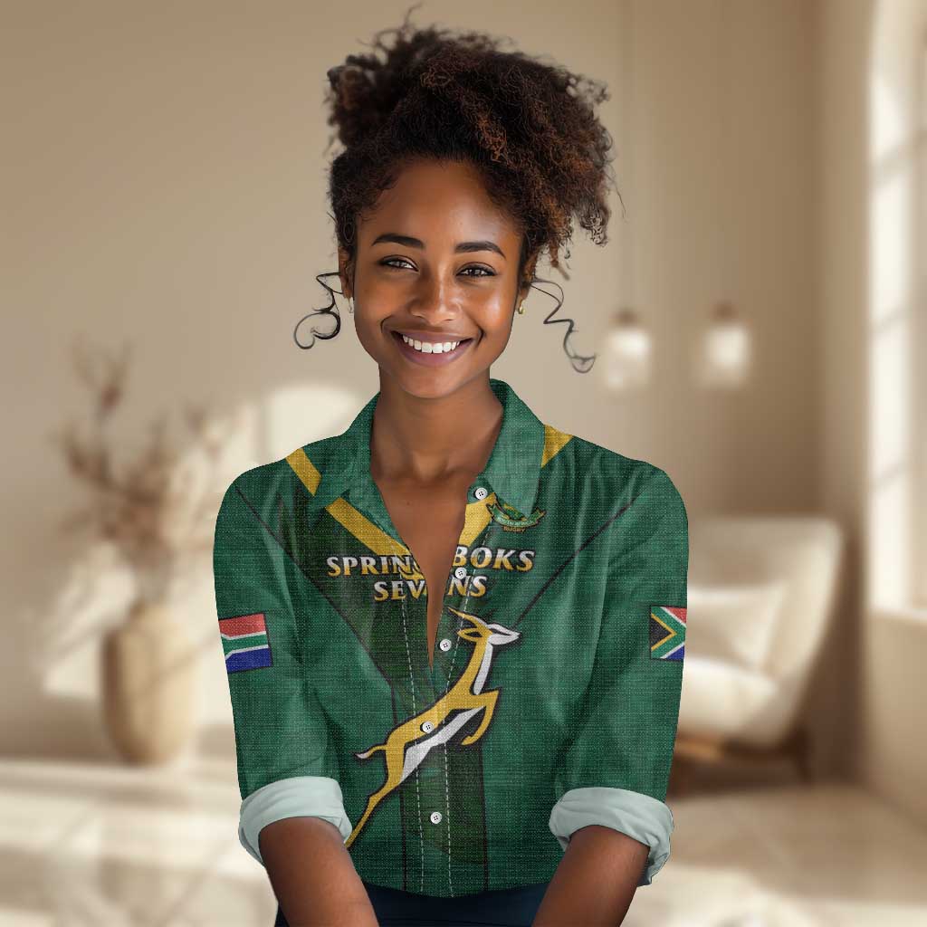 Custom South Africa Rugby Go Blitzboks Sevens Women Casual Shirt LT14