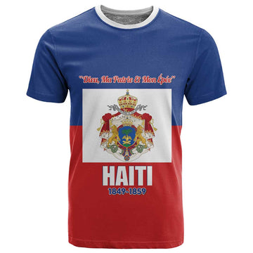 Personalised Second Empire of Haiti 1849-1859 T shirt Anpi an Ayiti Flag Style LT14