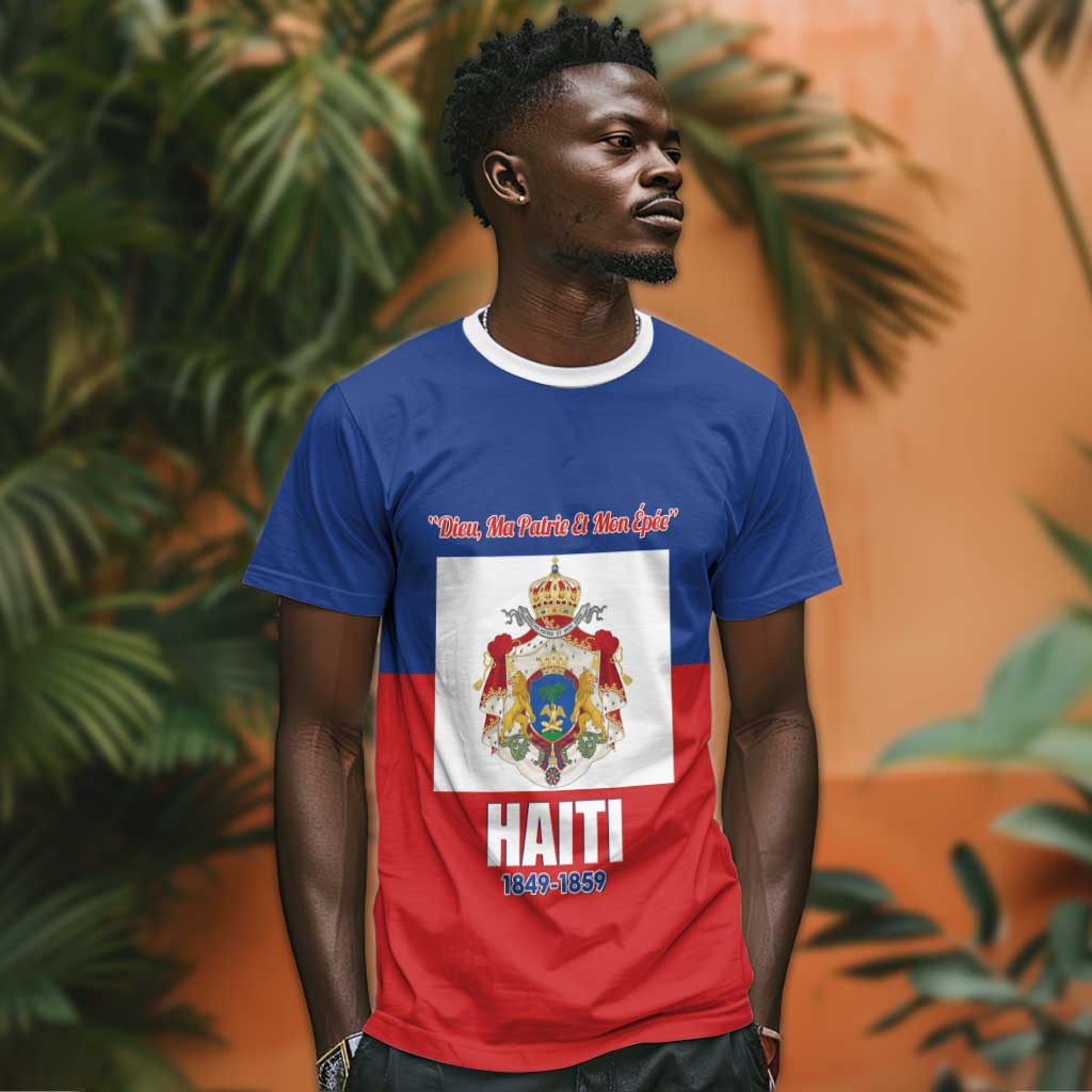 Personalised Second Empire of Haiti 1849-1859 T shirt Anpi an Ayiti Flag Style LT14