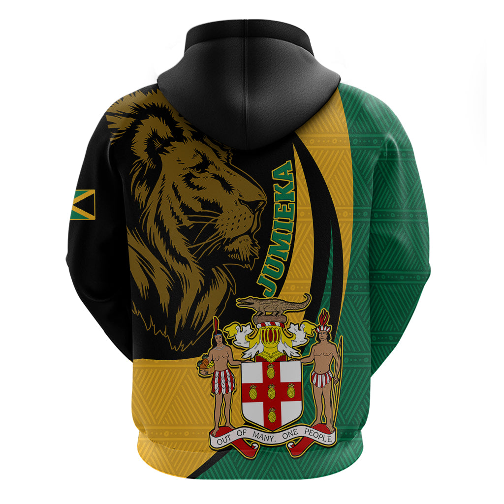 Jamaica Hoodie Jumieka Coat Of Arms Lion Mix African Pattern LT14