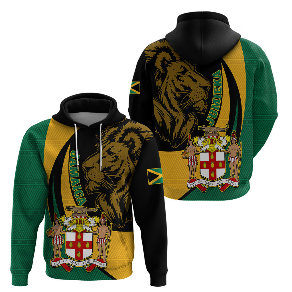 Jamaica Hoodie Jumieka Coat Of Arms Lion Mix African Pattern LT14