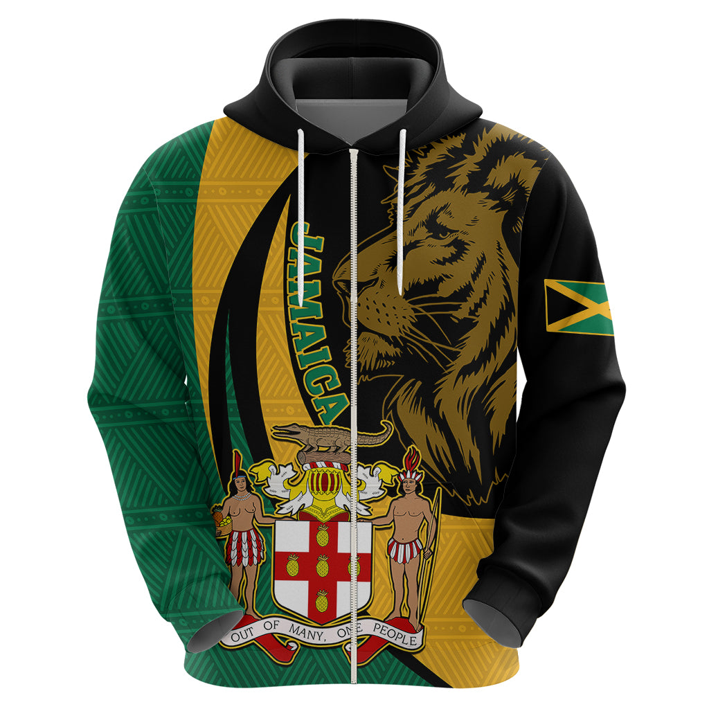 Jamaica Hoodie Jumieka Coat Of Arms Lion Mix African Pattern LT14
