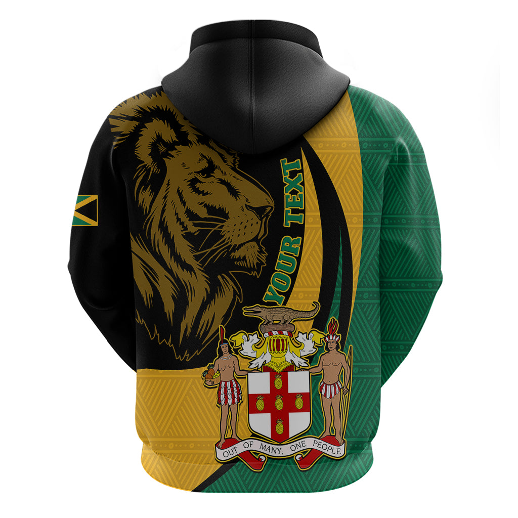 Personalised Jamaica Hoodie Jumieka Coat Of Arms Lion Mix African Pattern LT14