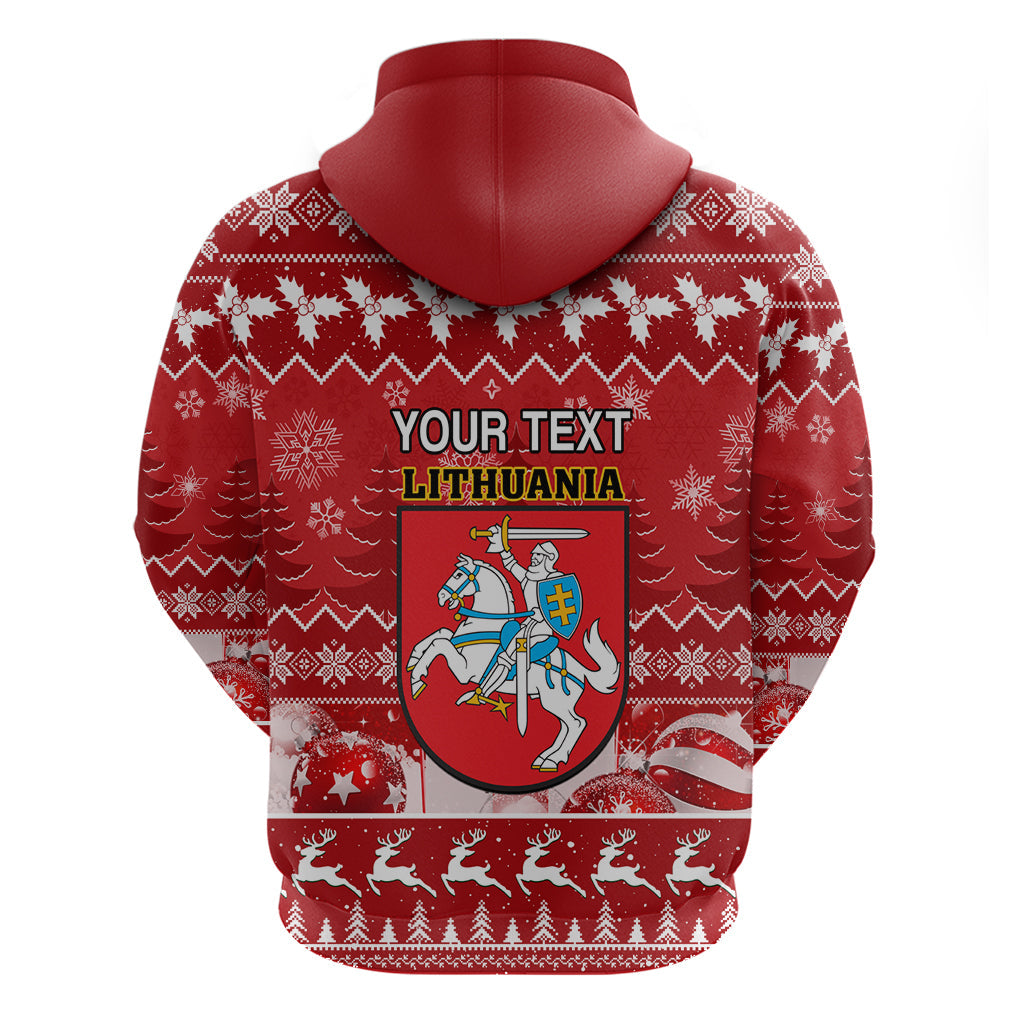 Personalised Lithuania Christmas Hoodie Linksmu Kaledu LT14