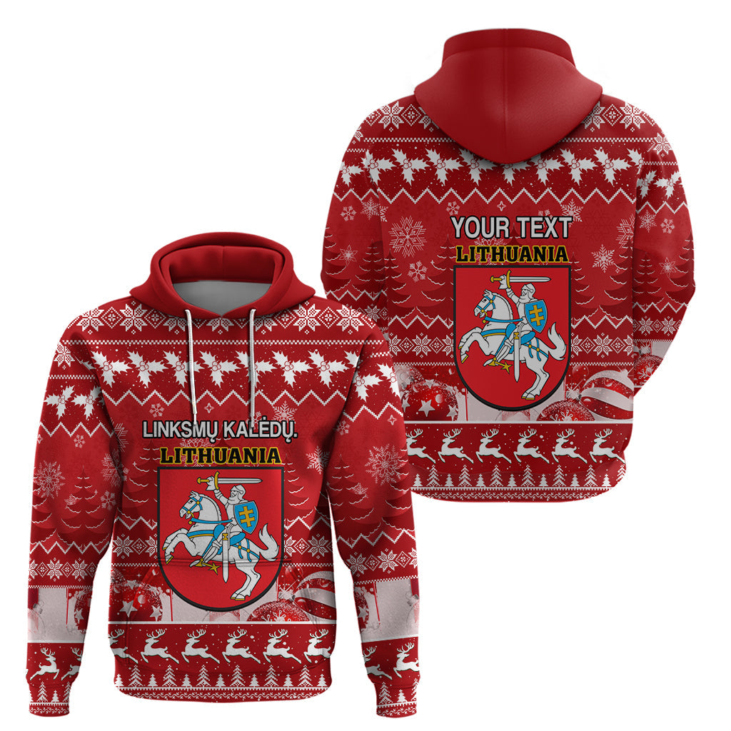 Personalised Lithuania Christmas Hoodie Linksmu Kaledu LT14