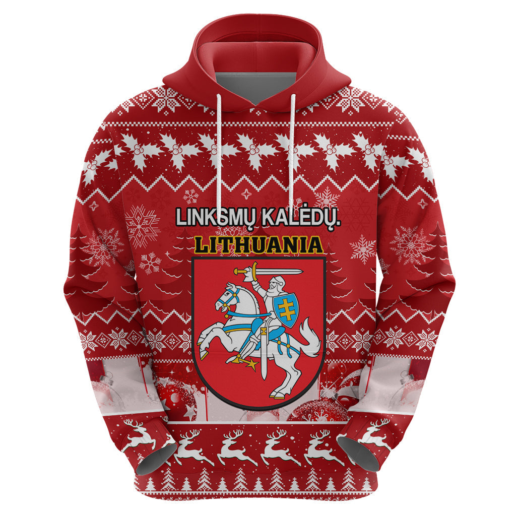 Personalised Lithuania Christmas Hoodie Linksmu Kaledu LT14