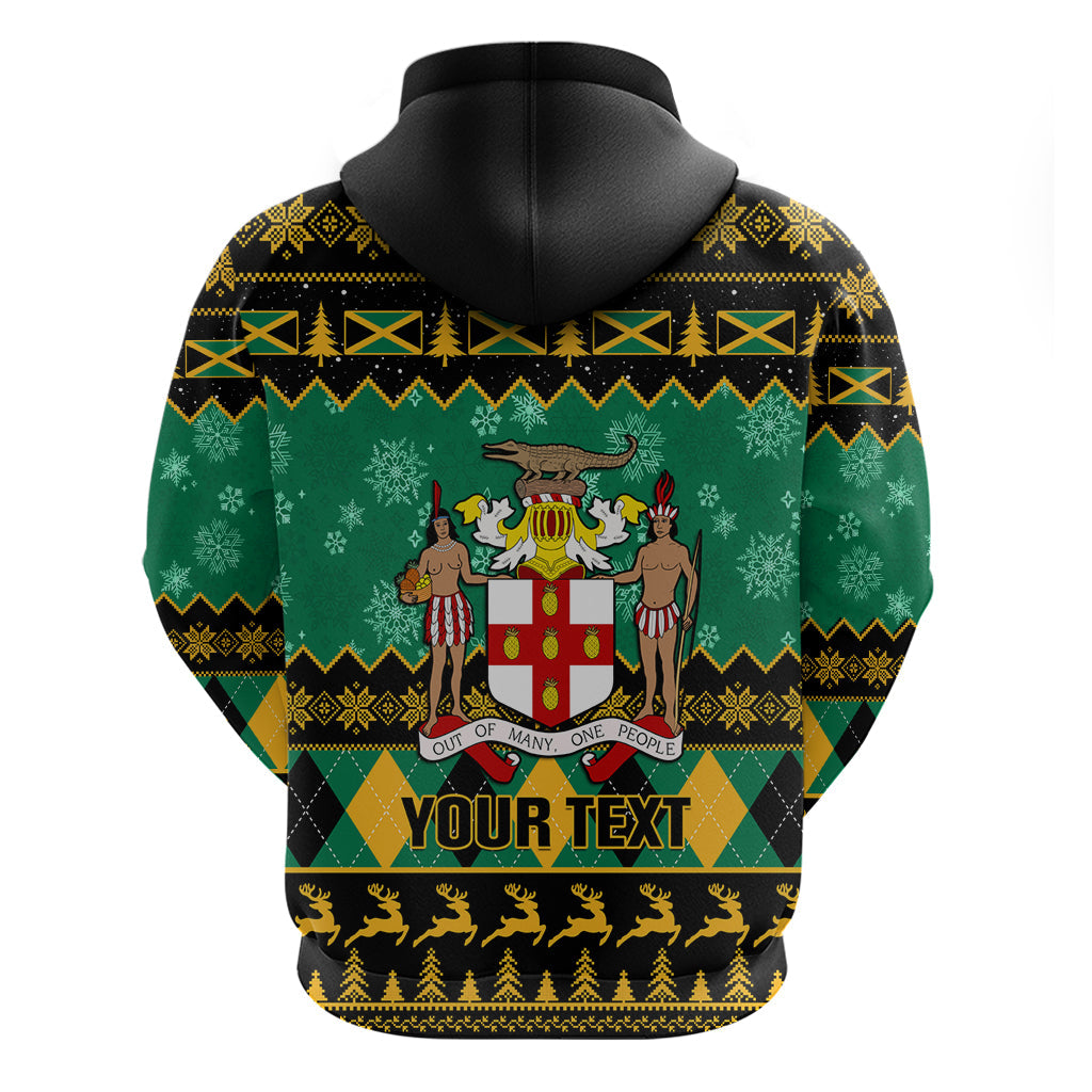Personalised Jamaica Christmas Hoodie Jamaican Coat Of Arms Xmas Vibes LT14