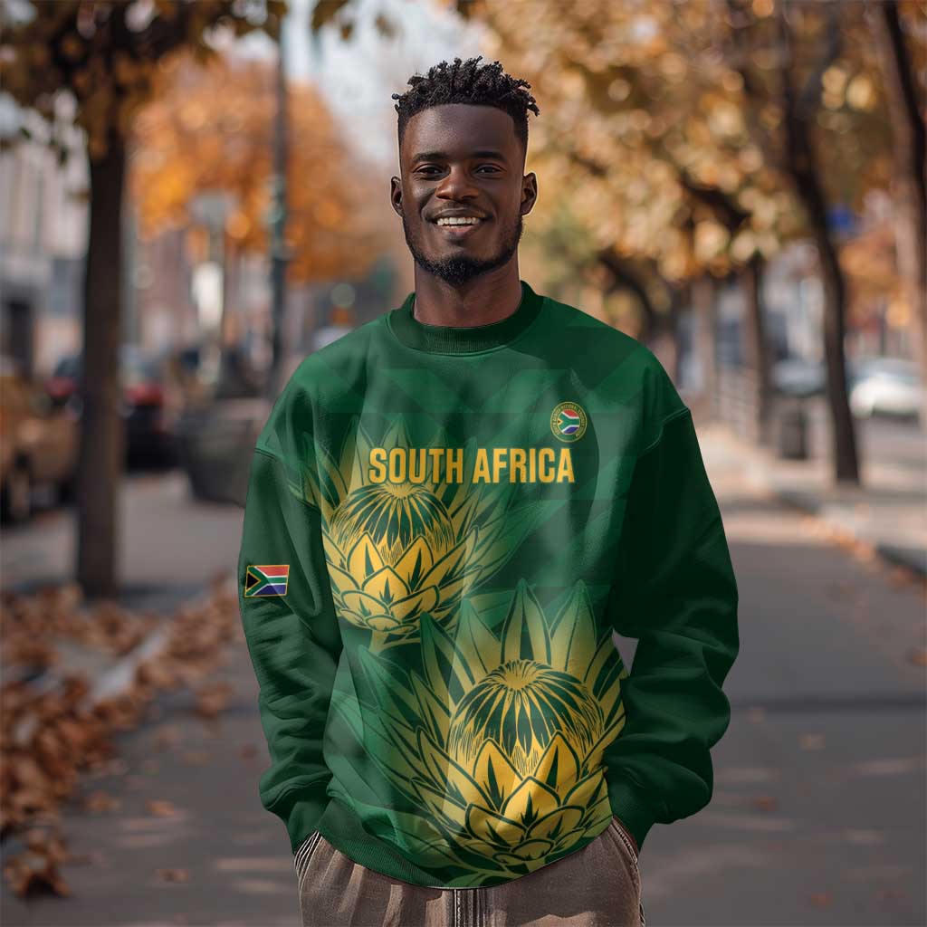 Custom South Africa Cricket Sweatshirt Go Champions Proteas LT14