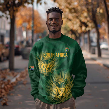 Custom South Africa Cricket Sweatshirt Go Champions Proteas LT14