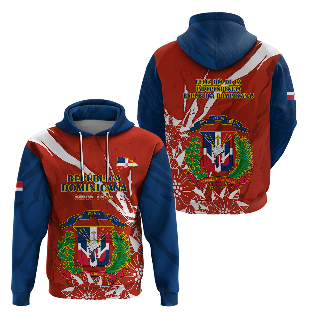 Dominican Republic Independence Day Hoodie Coat Of Arms With Bayahibe Rose LT14