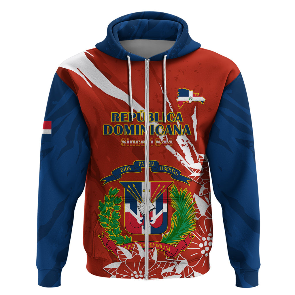 Dominican Republic Independence Day Hoodie Coat Of Arms With Bayahibe Rose LT14