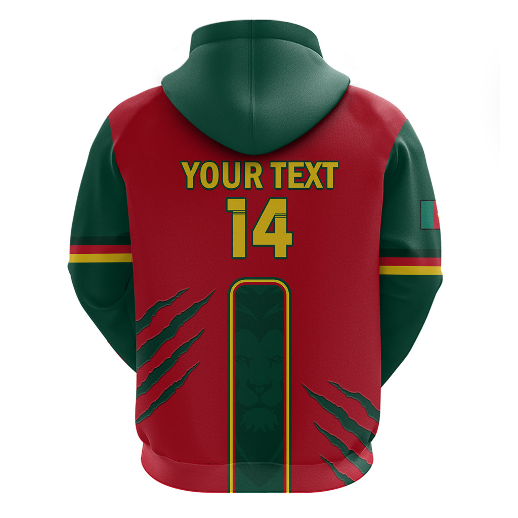 Custom Cameroon Football Hoodie 2024 African Nations Go Champions Lion Style LT14