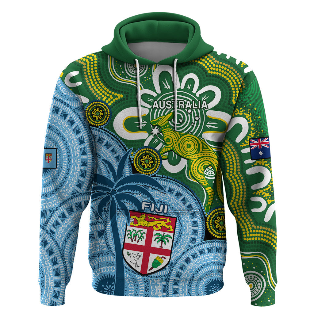 Custom Australia And Fiji Hoodie Aboriginal Mix Fijian Tapa Unique Style LT14