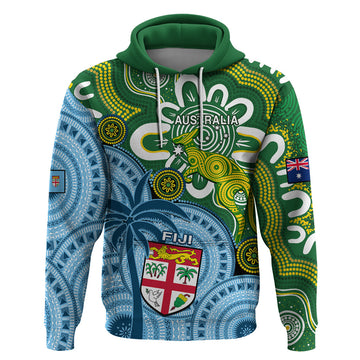 Custom Australia And Fiji Hoodie Aboriginal Mix Fijian Tapa Unique Style LT14