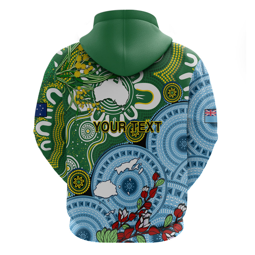 Custom Australia And Fiji Hoodie Aboriginal Mix Fijian Tapa Unique Style LT14