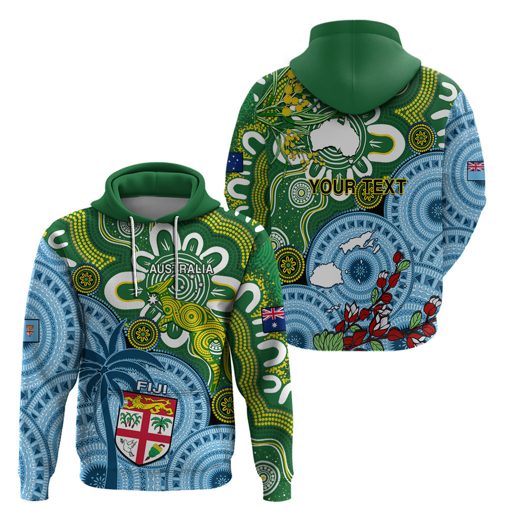 Custom Australia And Fiji Hoodie Aboriginal Mix Fijian Tapa Unique Style LT14