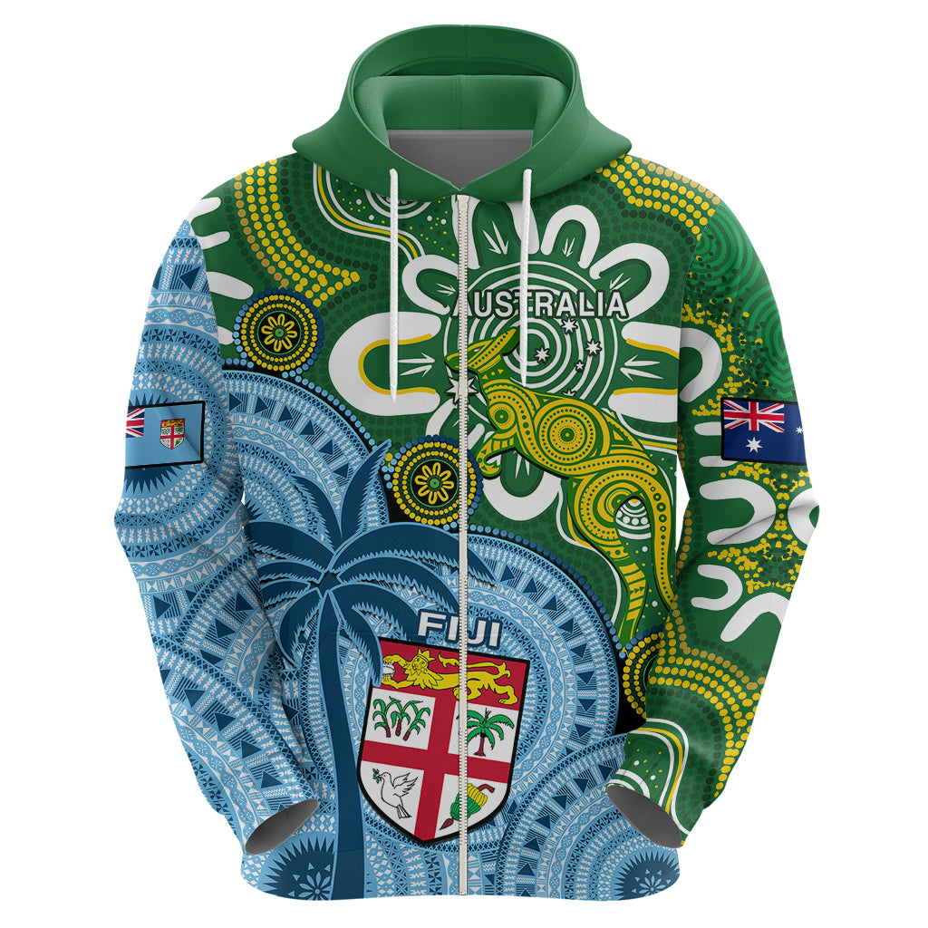 Custom Australia And Fiji Hoodie Aboriginal Mix Fijian Tapa Unique Style LT14