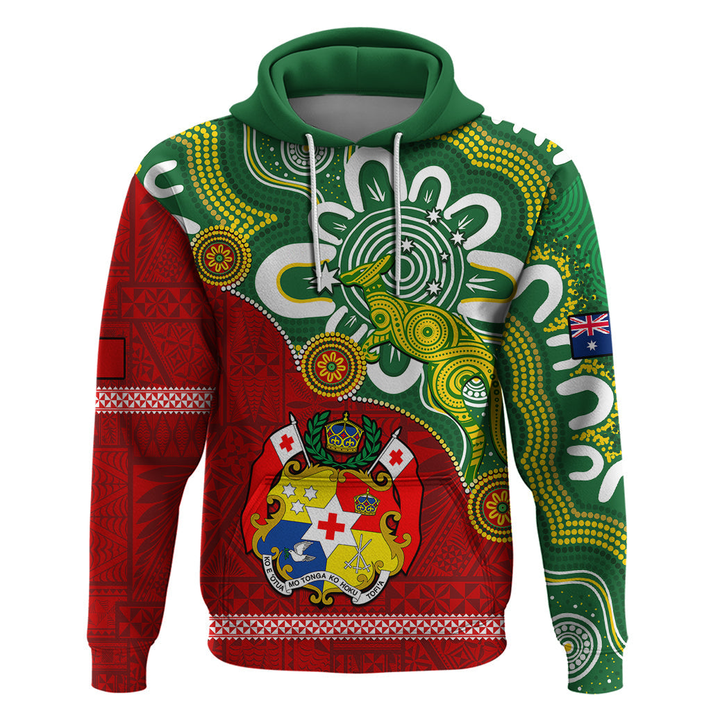 Custom Australia And Tonga Hoodie Aboriginal Mix Tongan Ngatu Unique Style LT14