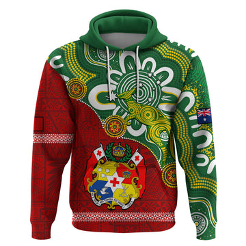 Custom Australia And Tonga Hoodie Aboriginal Mix Tongan Ngatu Unique Style LT14