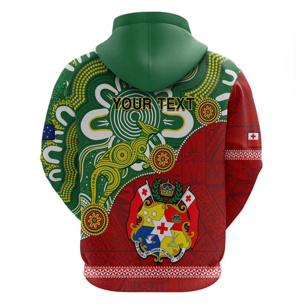 Custom Australia And Tonga Hoodie Aboriginal Mix Tongan Ngatu Unique Style LT14