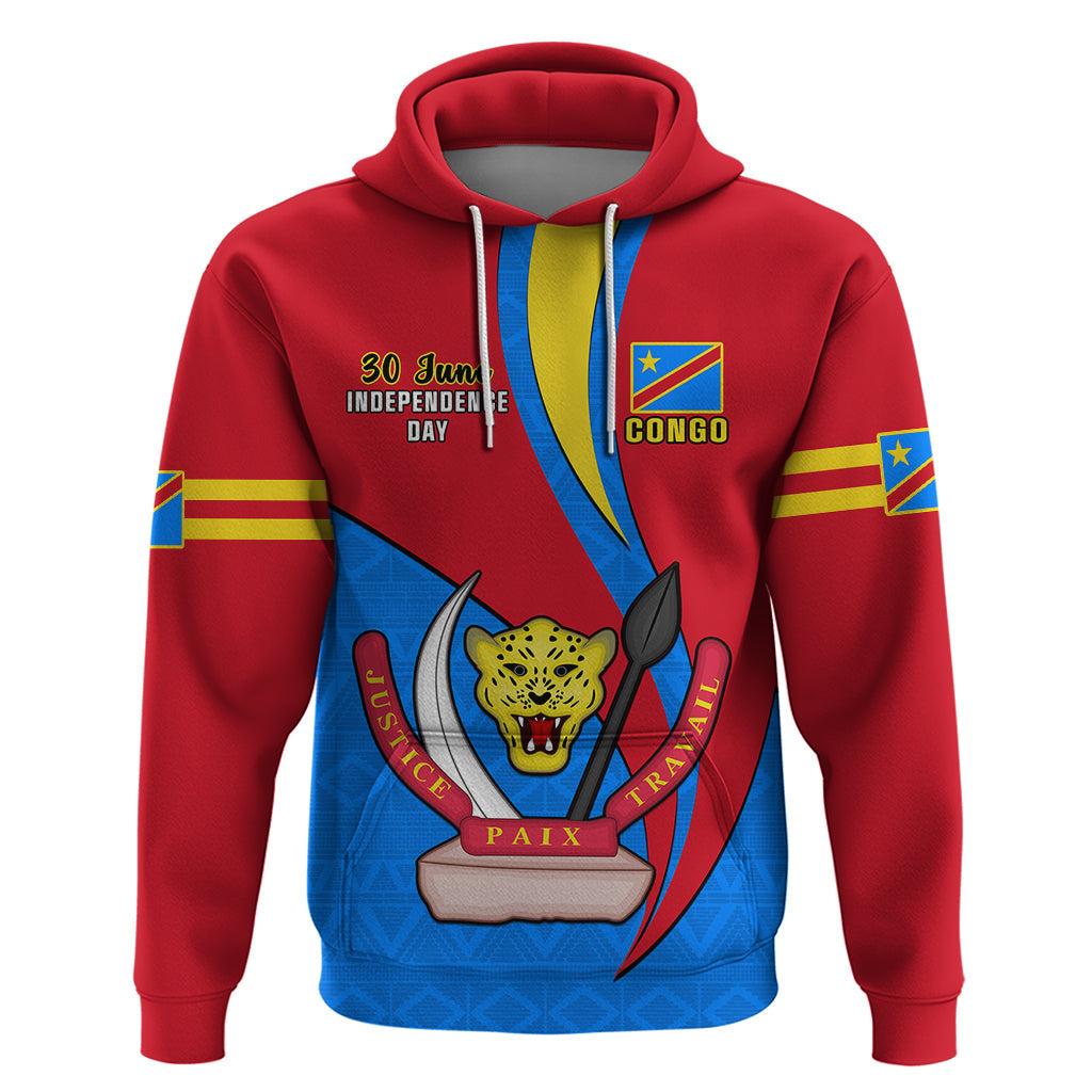 Personalised 30 June Democratic Republic of the Congo Independence Day Hoodie Happy 63rd Anniversary LT14