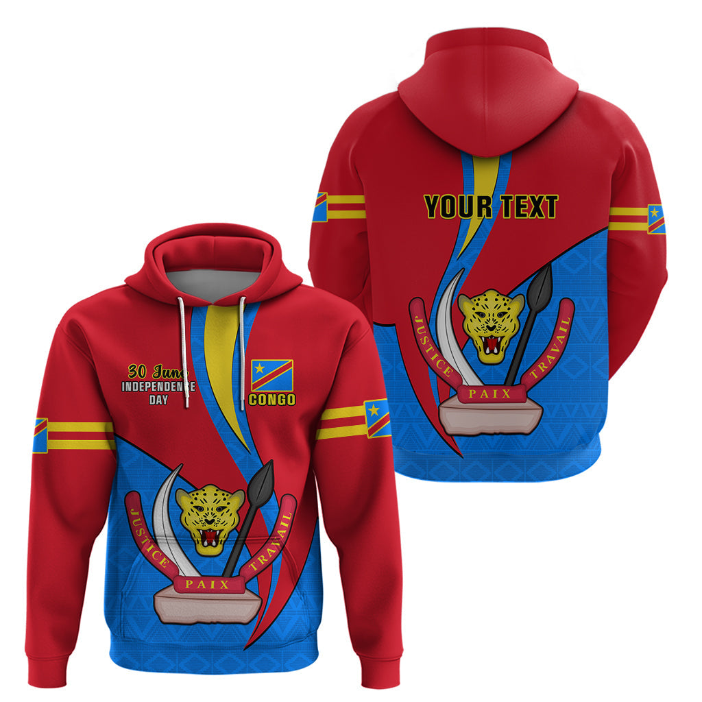 Personalised 30 June Democratic Republic of the Congo Independence Day Hoodie Happy 63rd Anniversary LT14