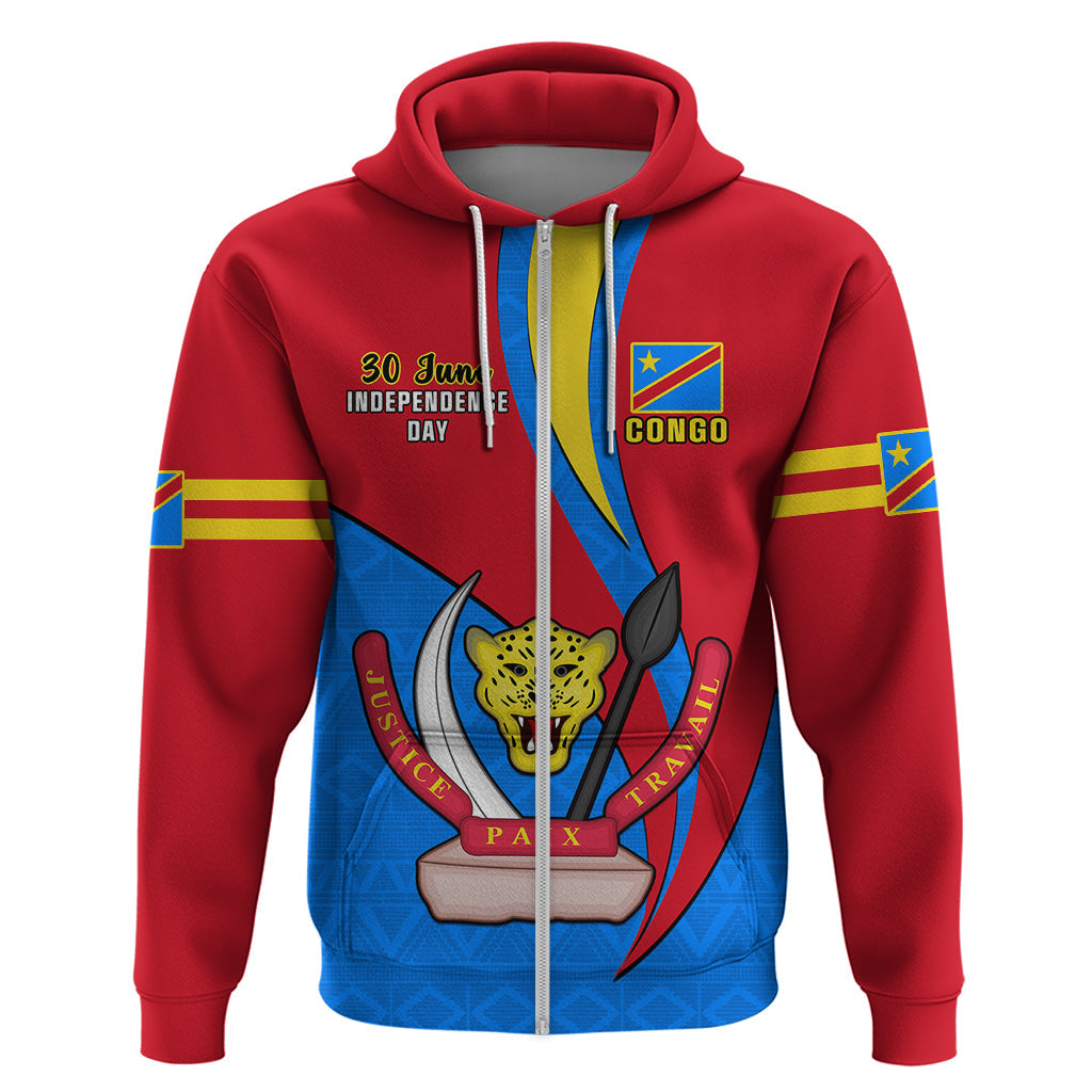 Personalised 30 June Democratic Republic of the Congo Independence Day Hoodie Happy 63rd Anniversary LT14