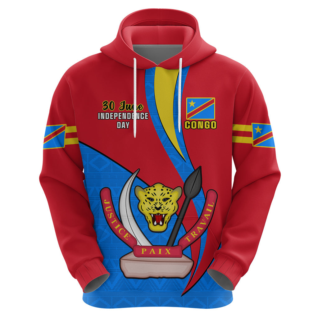 Personalised 30 June Democratic Republic of the Congo Independence Day Hoodie Happy 63rd Anniversary LT14