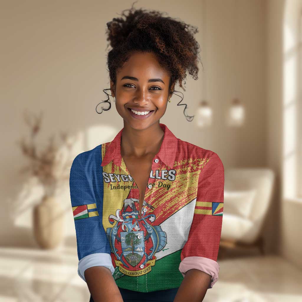 29 June Seychelles Independence Day Women Casual Shirt Flag Style LT14