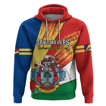 Personalised 29 June Seychelles Independence Day Hoodie Flag Style LT14