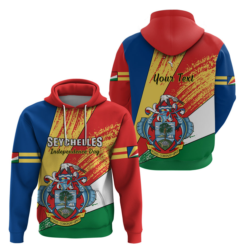 Personalised 29 June Seychelles Independence Day Hoodie Flag Style LT14