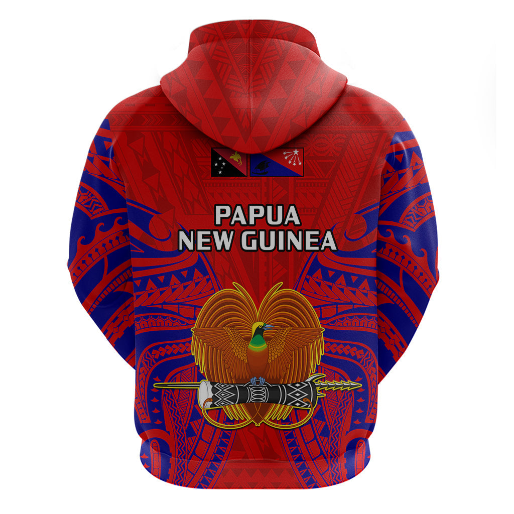 Papua New Guinea Hoodie Central Province Mix Coat Of Arms Polynesian Art LT14