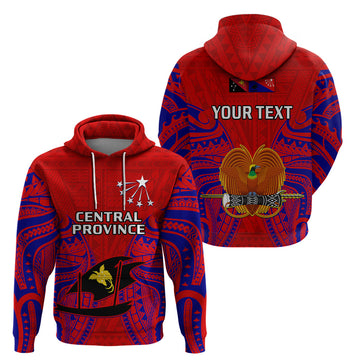 Custom Papua New Guinea Hoodie Central Province Mix Coat Of Arms Polynesian Art LT14