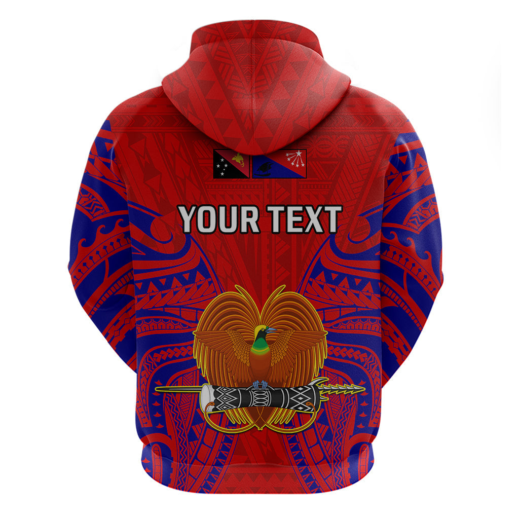 Custom Papua New Guinea Hoodie Central Province Mix Coat Of Arms Polynesian Art LT14