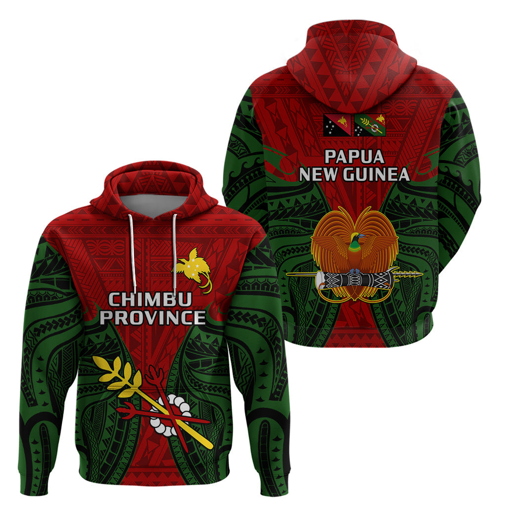 Papua New Guinea Hoodie Chimbu Province Mix Coat Of Arms Polynesian Art LT14