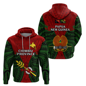 Papua New Guinea Hoodie Chimbu Province Mix Coat Of Arms Polynesian Art LT14