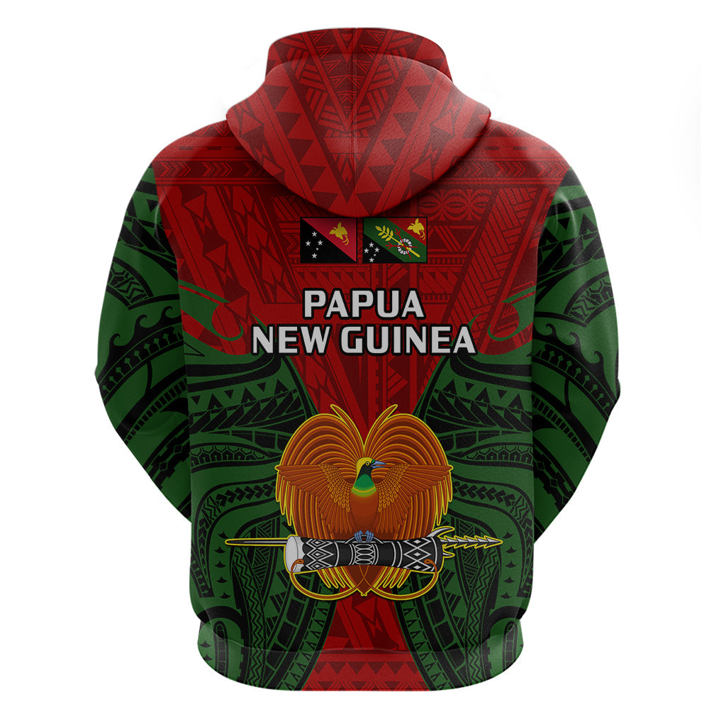 Papua New Guinea Hoodie Chimbu Province Mix Coat Of Arms Polynesian Art LT14