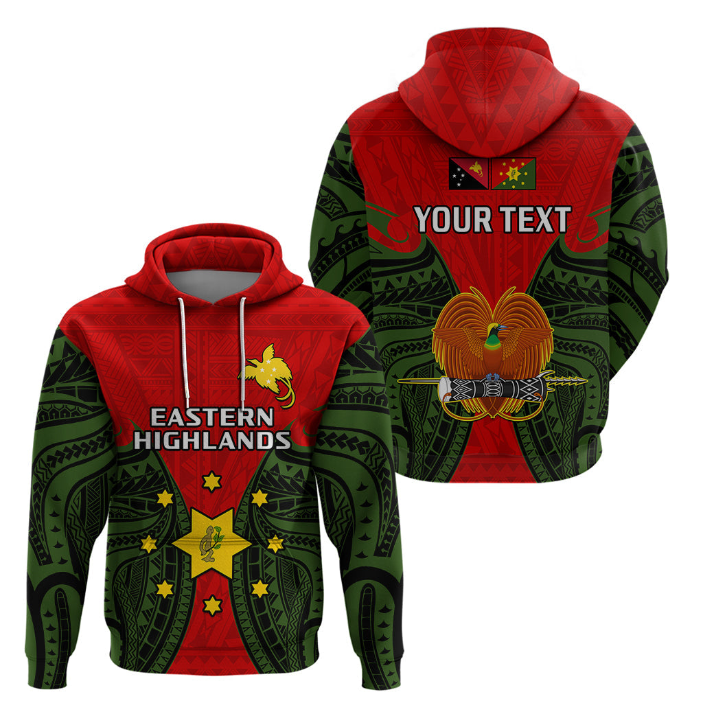 Custom Papua New Guinea Hoodie Eastern Highlands Province Mix Coat Of Arms Polynesian Art LT14