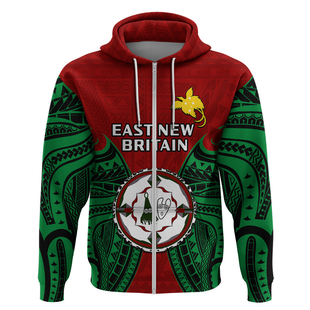 Papua New Guinea Hoodie East New Britain Province Mix Coat Of Arms Polynesian Art LT14