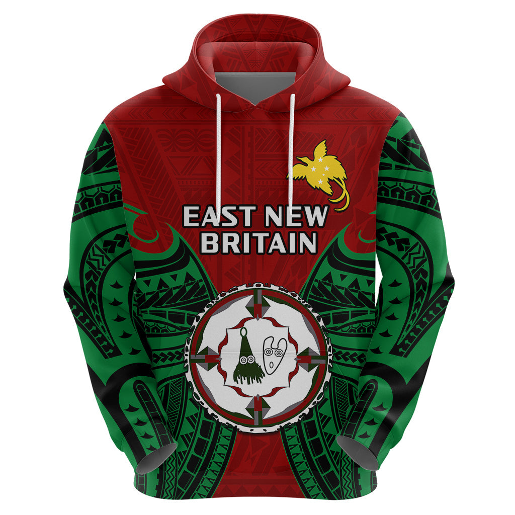 Papua New Guinea Hoodie East New Britain Province Mix Coat Of Arms Polynesian Art LT14