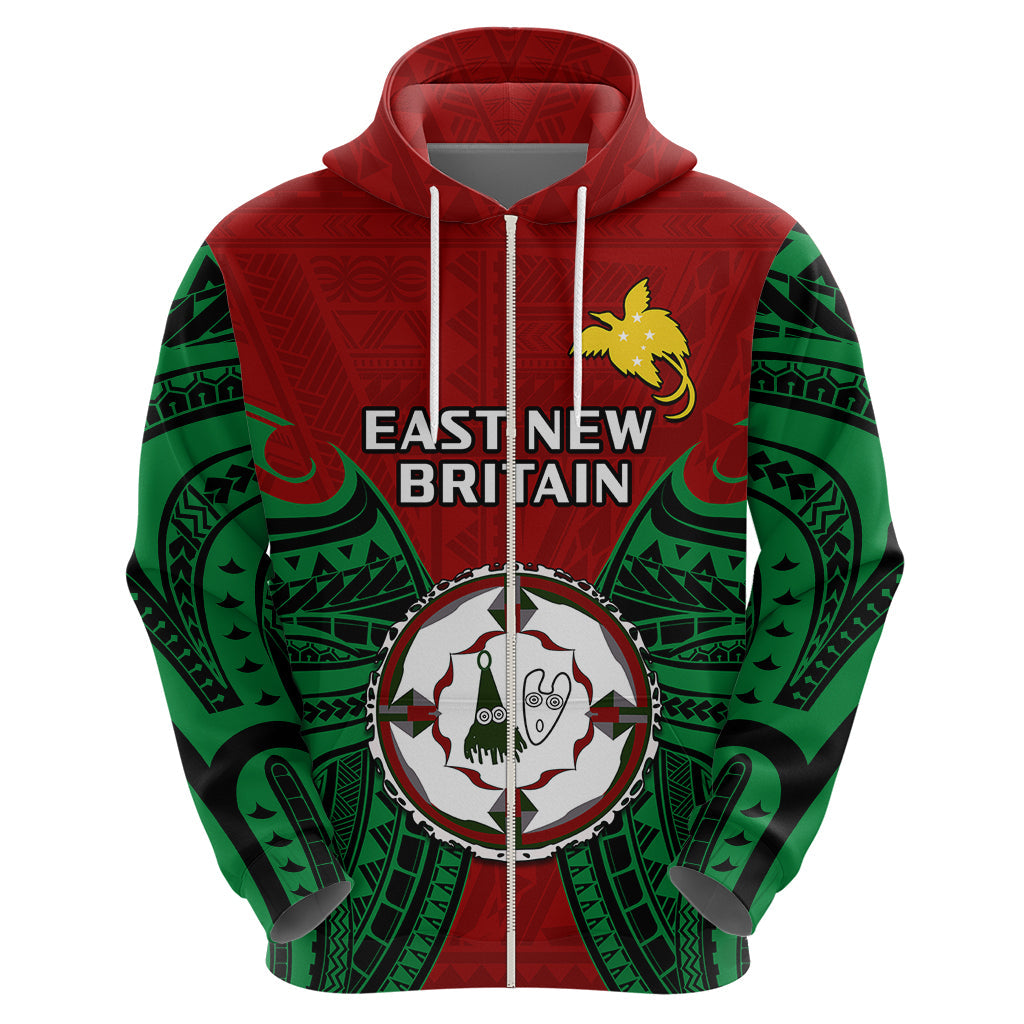Papua New Guinea Hoodie East New Britain Province Mix Coat Of Arms Polynesian Art LT14