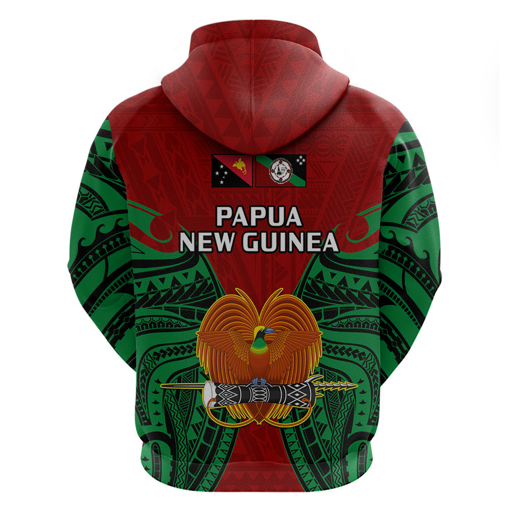Papua New Guinea Hoodie East New Britain Province Mix Coat Of Arms Polynesian Art LT14