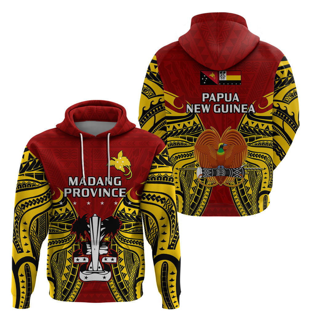 Papua New Guinea Hoodie Madang Province Mix Coat Of Arms Polynesian Art LT14