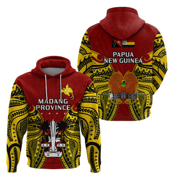 Papua New Guinea Hoodie Madang Province Mix Coat Of Arms Polynesian Art LT14
