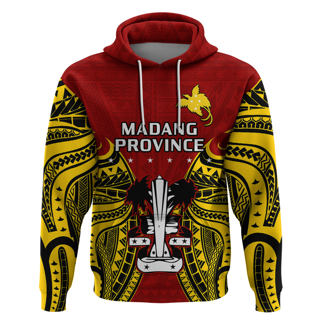 Papua New Guinea Hoodie Madang Province Mix Coat Of Arms Polynesian Art LT14