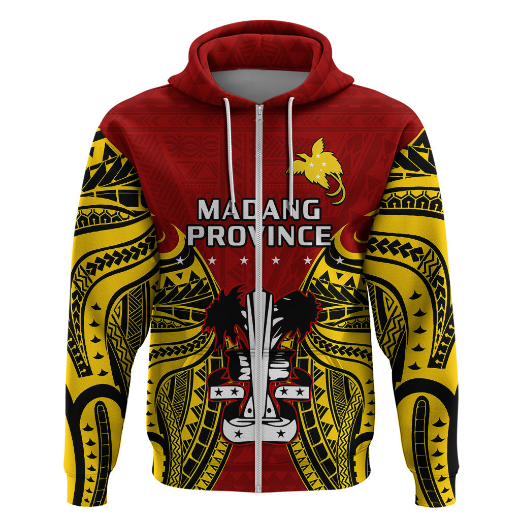 Papua New Guinea Hoodie Madang Province Mix Coat Of Arms Polynesian Art LT14