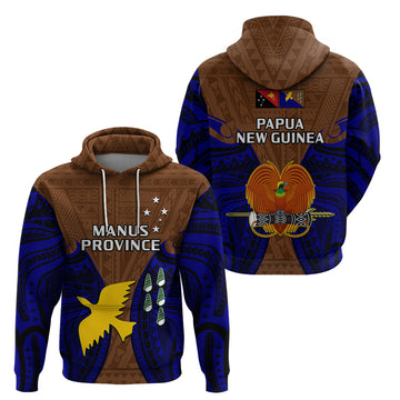Papua New Guinea Hoodie Manus Province Mix Coat Of Arms Polynesian Art LT14