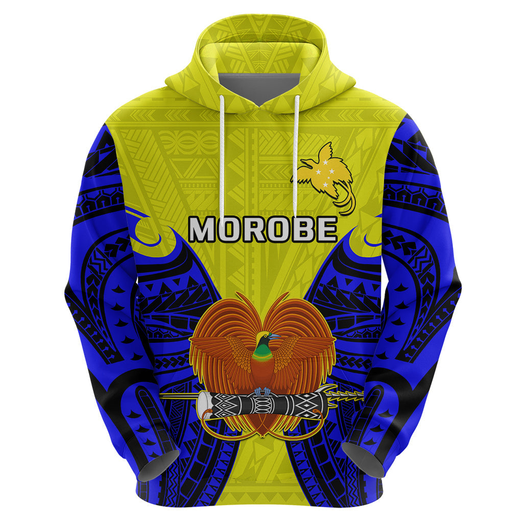 Custom Papua New Guinea Hoodie Morobe Province Mix Coat Of Arms Polynesian Art LT14